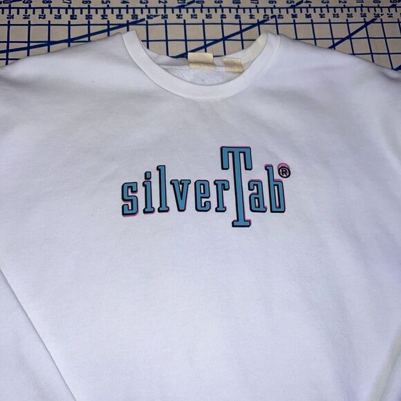 Levi's Silvertab Baggy Sweatshirt Size XXL White Graphic Pullover T-Shirt Retro - Picture 5 of 10